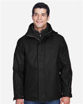 North End 88130 Men's 3-in-1 Insulated Jacket - Black - model front