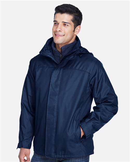 North End 88130 Men's 3-in-1 Insulated Jacket - Midnight Navy - model side