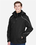 North End 88196 Men's Angle 3-In-1 Jacket with Bonded Fleece Liner - Black - model side