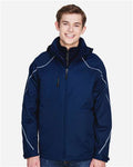 North End 88196 Men's Angle 3-In-1 Jacket with Bonded Fleece Liner - Night - model front