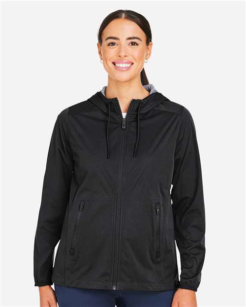 North End NE75W Women's Network Lightweight Jacket - Black Heather - model front