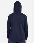 North End NE75W Women's Network Lightweight Jacket - Classic Navy Heather - model back