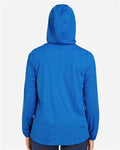 North End NE75W Women's Network Lightweight Jacket - Light Nautical Blue Heather - model back