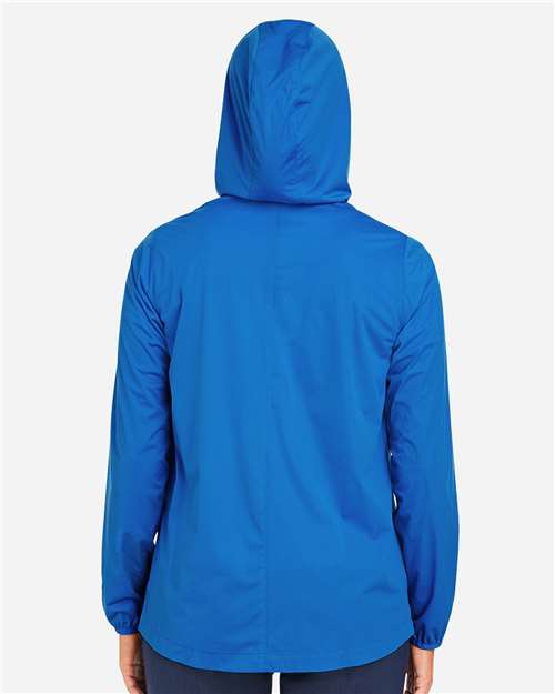 North End NE75W Women's Network Lightweight Jacket - Light Nautical Blue Heather - model back