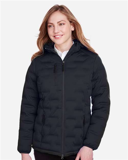 North End NE708W Women's UTK SubDown Loft Puffer Jacket - Black/ Carbon - model front