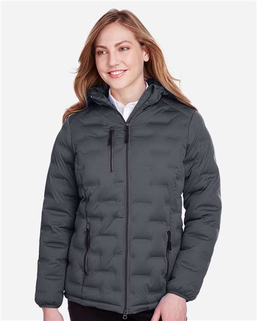 North End NE708W Women's UTK SubDown Loft Puffer Jacket - Carbon/ Black - model front