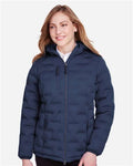 North End NE708W Women's UTK SubDown Loft Puffer Jacket - Classic Navy/ Carbon - model front