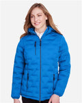 North End NE708W Women's UTK SubDown Loft Puffer Jacket - Olympic Blue/ Carbon - model front