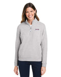 vineyard vines K002795 Women’s Collegiate Shep Quarter-Zip Sweatshirt - Grey Heather - model front