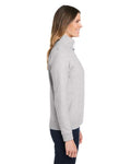 vineyard vines K002795 Women’s Collegiate Shep Quarter-Zip Sweatshirt - Grey Heather - model side