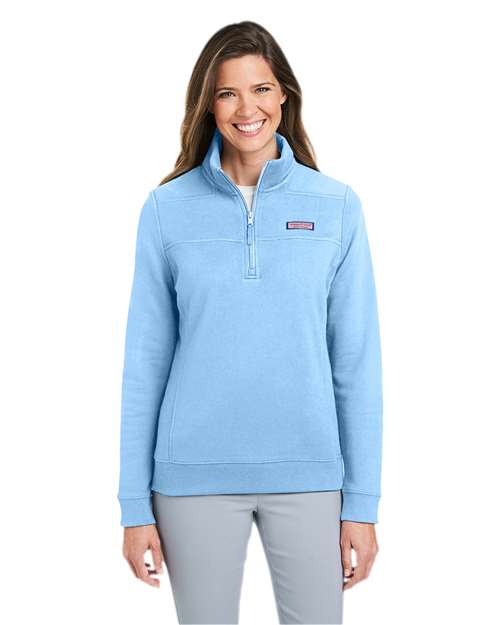 vineyard vines K002795 Women’s Collegiate Shep Quarter-Zip Sweatshirt - Jake Blue - model front