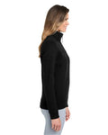 vineyard vines K002795 Women’s Collegiate Shep Quarter-Zip Sweatshirt - Jet Black - model side