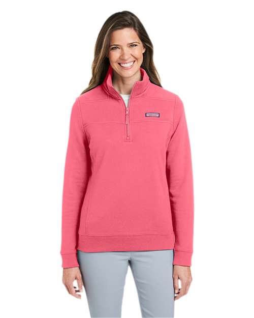 vineyard vines K002795 Women’s Collegiate Shep Quarter-Zip Sweatshirt - Jetty Red - model front