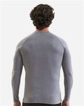 Onna NN270 Men's Unstoppable Fresh Long Sleeve Underscrub Base Layer T-Shirt - Heather Grey - model back