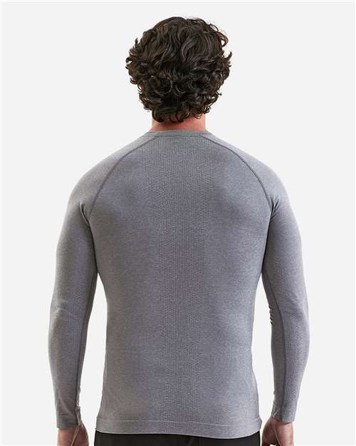 Onna NN270 Men's Unstoppable Fresh Long Sleeve Underscrub Base Layer T-Shirt - Heather Grey - model back
