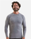 Onna NN270 Men's Unstoppable Fresh Long Sleeve Underscrub Base Layer T-Shirt - Heather Grey - model front