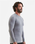 Onna NN270 Men's Unstoppable Fresh Long Sleeve Underscrub Base Layer T-Shirt - Heather Grey - model side