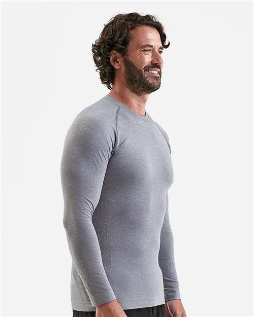Onna NN270 Men's Unstoppable Fresh Long Sleeve Underscrub Base Layer T-Shirt - Heather Grey - model side