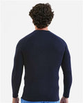 Onna NN270 Men's Unstoppable Fresh Long Sleeve Underscrub Base Layer T-Shirt - Navy Heather - model back