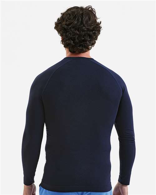 Onna NN270 Men's Unstoppable Fresh Long Sleeve Underscrub Base Layer T-Shirt - Navy Heather - model back