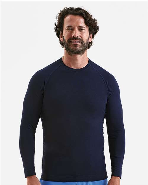 Onna NN270 Men's Unstoppable Fresh Long Sleeve Underscrub Base Layer T-Shirt - Navy Heather - model front