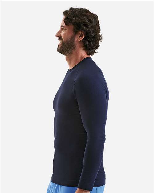 Onna NN270 Men's Unstoppable Fresh Long Sleeve Underscrub Base Layer T-Shirt - Navy Heather - model side