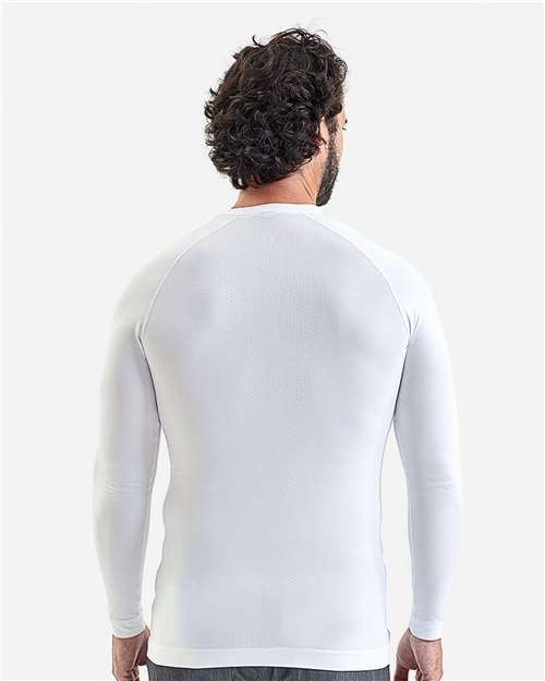 Onna NN270 Men's Unstoppable Fresh Long Sleeve Underscrub Base Layer T-Shirt - White - model back