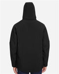 North End 88159 Men's Glacier Insulated Three-Layer Fleece Soft Shell Hood Jacket with Detachable Hood - Black - model back