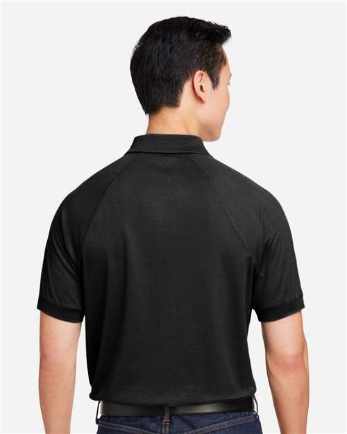 Harriton M208 Men's Charge Snag and Soil Protect Polo - Black - model back