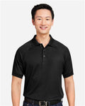 Harriton M208 Men's Charge Snag and Soil Protect Polo - Black - model front