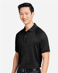 Harriton M208 Men's Charge Snag and Soil Protect Polo - Black - model side