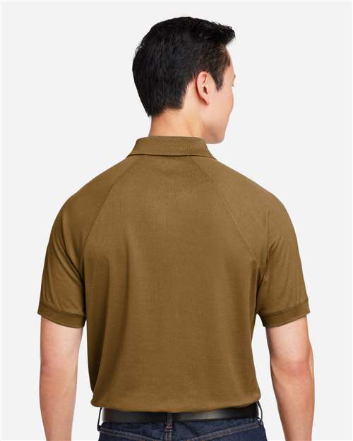 Harriton M208 Men's Charge Snag and Soil Protect Polo - Coyote Brown - model back