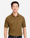 Harriton M208 Men's Charge Snag and Soil Protect Polo - Coyote Brown - model front