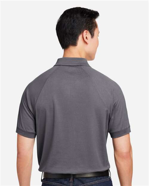 Harriton M208 Men's Charge Snag and Soil Protect Polo - Dark Charcoal - model back
