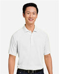 Harriton M208 Men's Charge Snag and Soil Protect Polo - White - model front