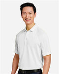 Harriton M208 Men's Charge Snag and Soil Protect Polo - White - model side