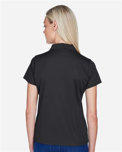 Harriton M315W Women's Polyester Jersey Polo - Black - model back