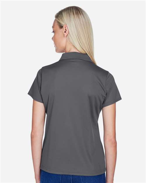 Harriton M315W Women's Polyester Jersey Polo - Charcoal - model back