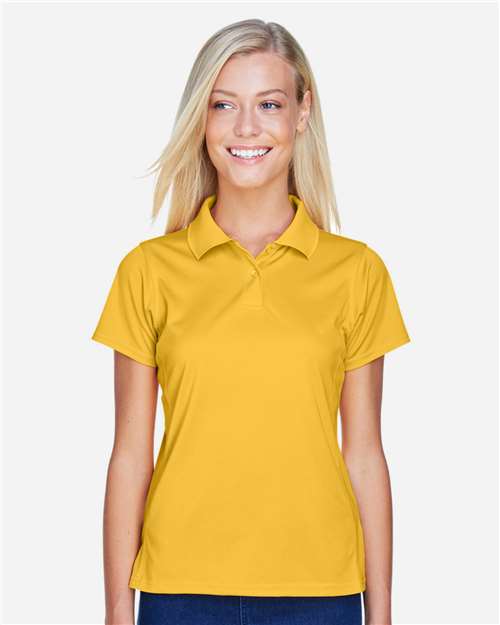 Harriton M315W Women's Polyester Jersey Polo - Gold - model front