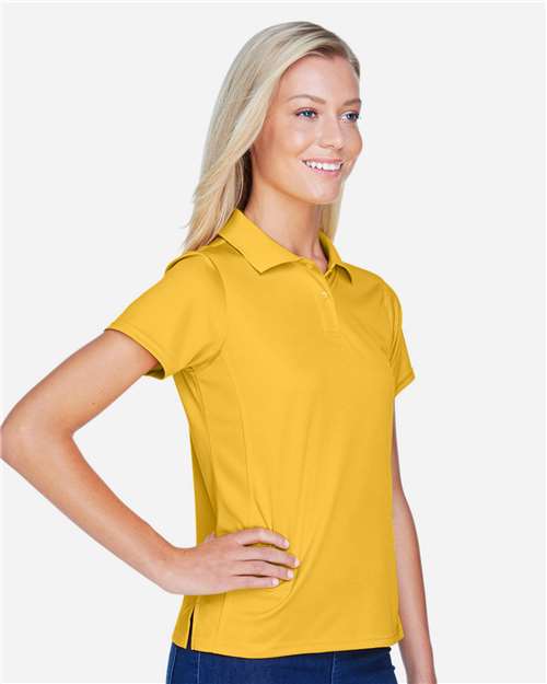 Harriton M315W Women's Polyester Jersey Polo - Gold - model side
