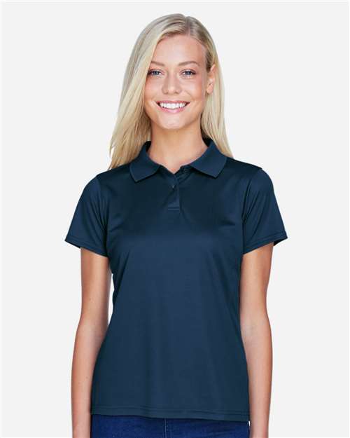 Harriton M315W Women's Polyester Jersey Polo - Navy - model front