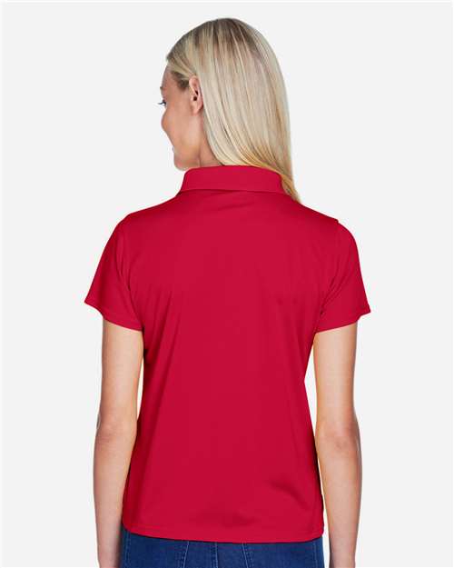 Harriton M315W Women's Polyester Jersey Polo - Red - model back