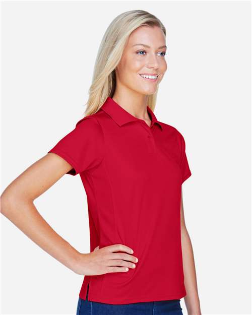 Harriton M315W Women's Polyester Jersey Polo - Red - model side