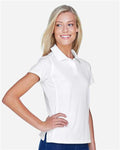Harriton M315W Women's Polyester Jersey Polo - White - model side