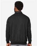 Harriton M712 Unisex ClimaBloc Heavyweight Tactical Quarter-Zip Pullover - Black - model back