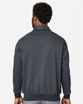 Harriton M712 Unisex ClimaBloc Heavyweight Tactical Quarter-Zip Pullover - Dark Charcoal - model back