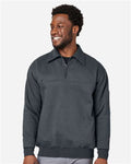 Harriton M712 Unisex ClimaBloc Heavyweight Tactical Quarter-Zip Pullover - Dark Charcoal - model front