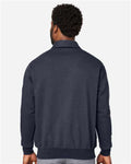 Harriton M712 Unisex ClimaBloc Heavyweight Tactical Quarter-Zip Pullover - Dark Navy - model back