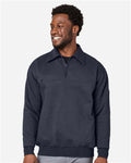 Harriton M712 Unisex ClimaBloc Heavyweight Tactical Quarter-Zip Pullover - Dark Navy - model front