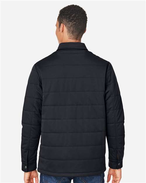 Harriton M821 Unisex Guardian Soft Shell Chore Coat - Black - model back